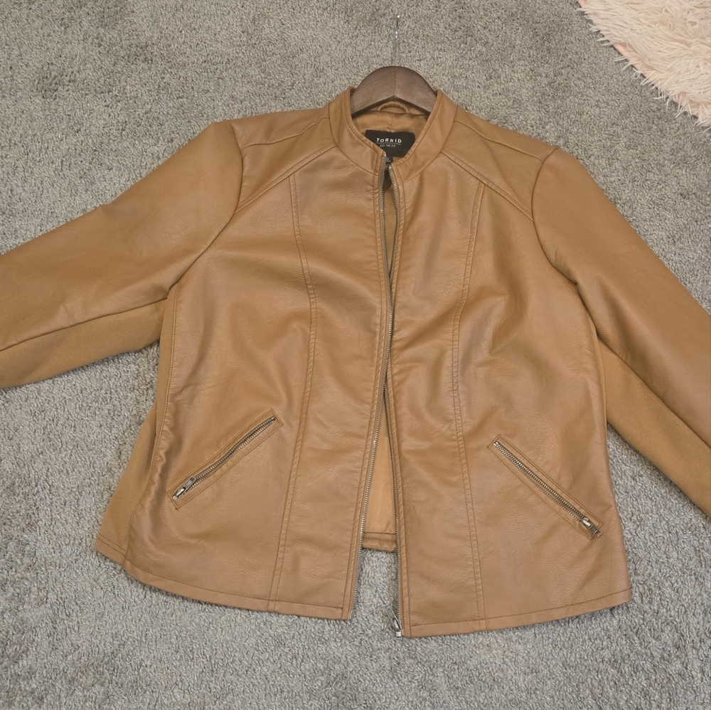 Torrid Faux Leather Collarless Moto Jacket